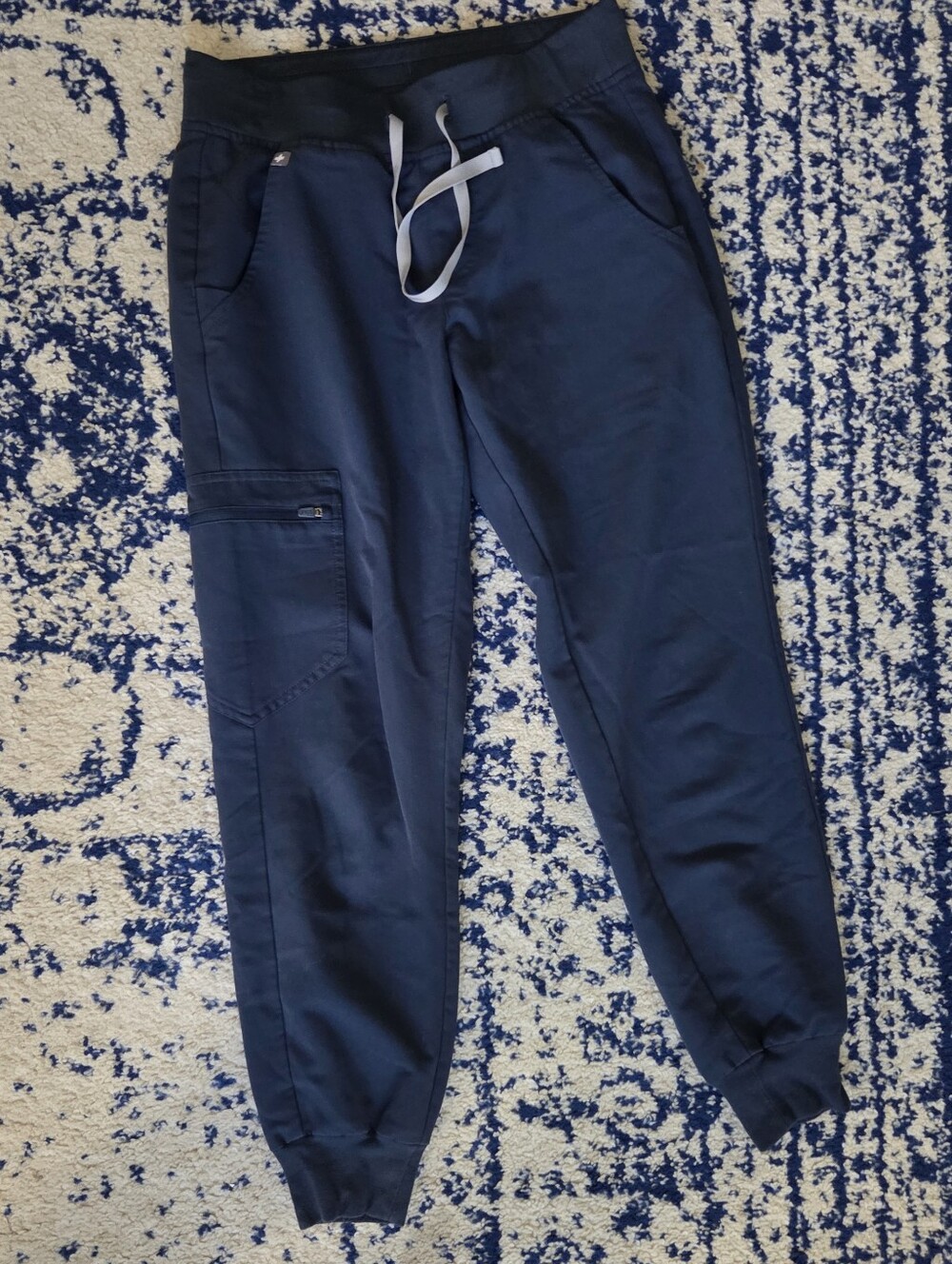 Figs Blue Drawstring Cargo Joggers